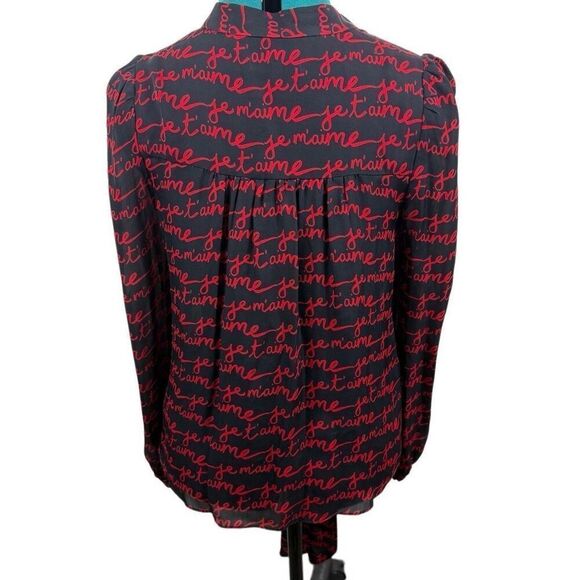 Milly L’amour Black and Red Women's Top- size 10 - Picture 2 of 9